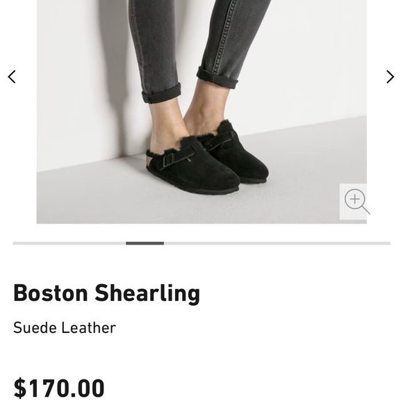 NWOT Birkenstock Boston Midnight Navy Blue Shearling Suede Leather Slip On Clogs - Picture 3 of 7